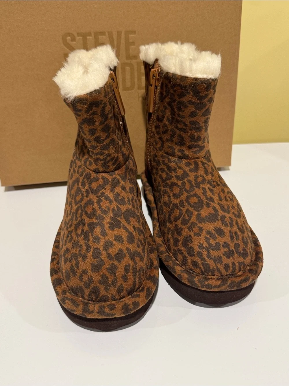 NIB Steve Madden kids leopard boots.